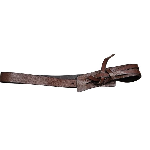 Brown Genuine Leather Adjustable‎ Belt With Knot Design For Women Size M 34 Boho - Picture 1 of 10